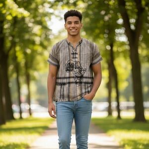 Striped Gray and Black Shirt (Unisex)